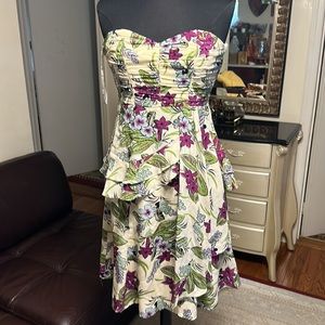 Nanette Leopore cute sexy sleeveless floral dress size 8 in excellent co…